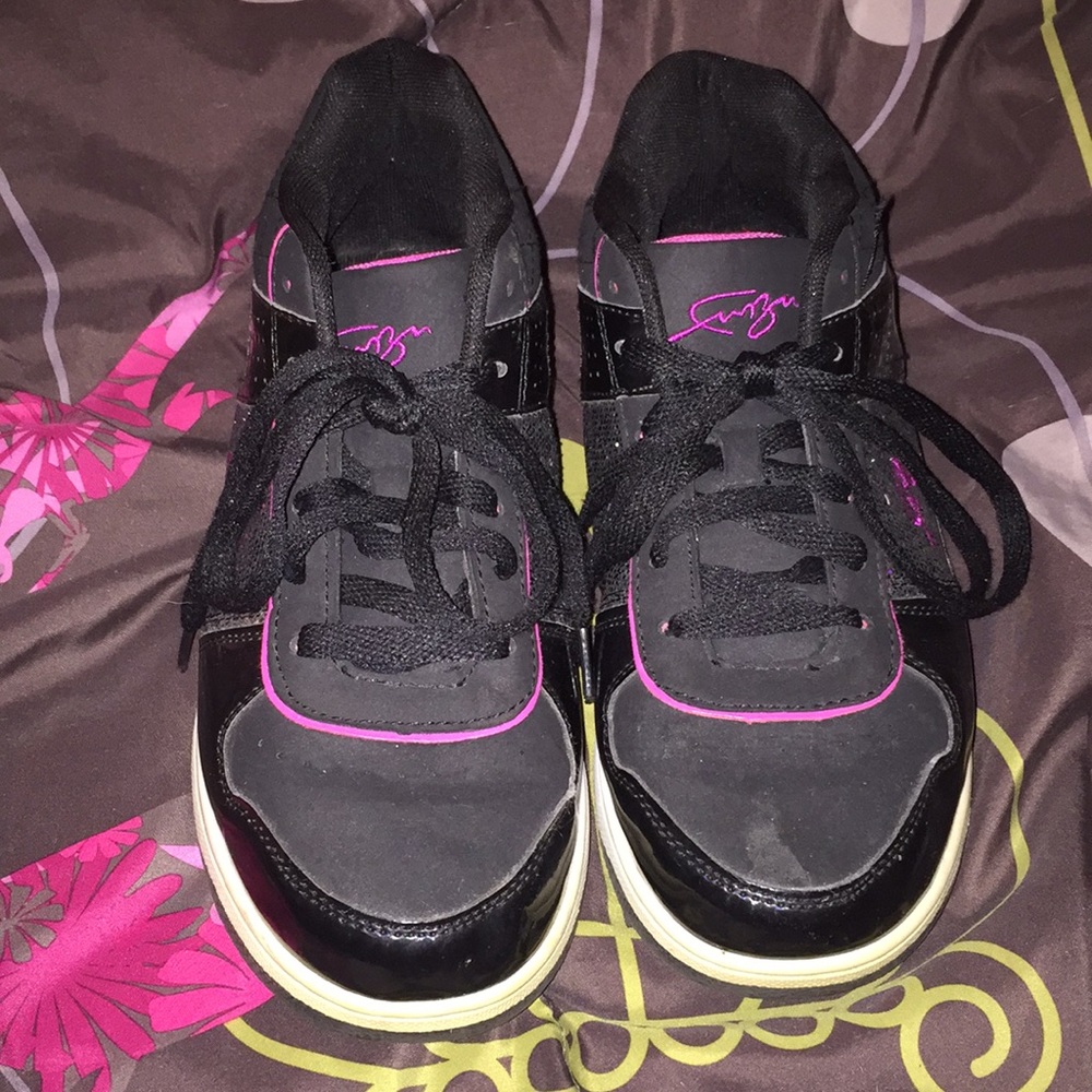 Fubu black pink sparkle shoes size 5